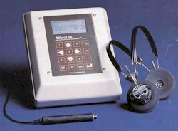 Audiometer used to preform and collect hearing test data.